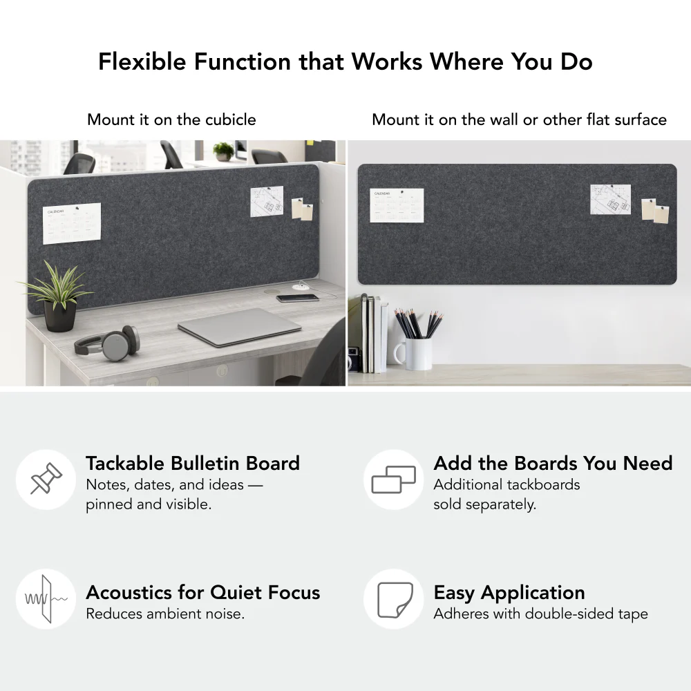 Hustle Tackboard for 60-inch Cubicle Desk - Image 6