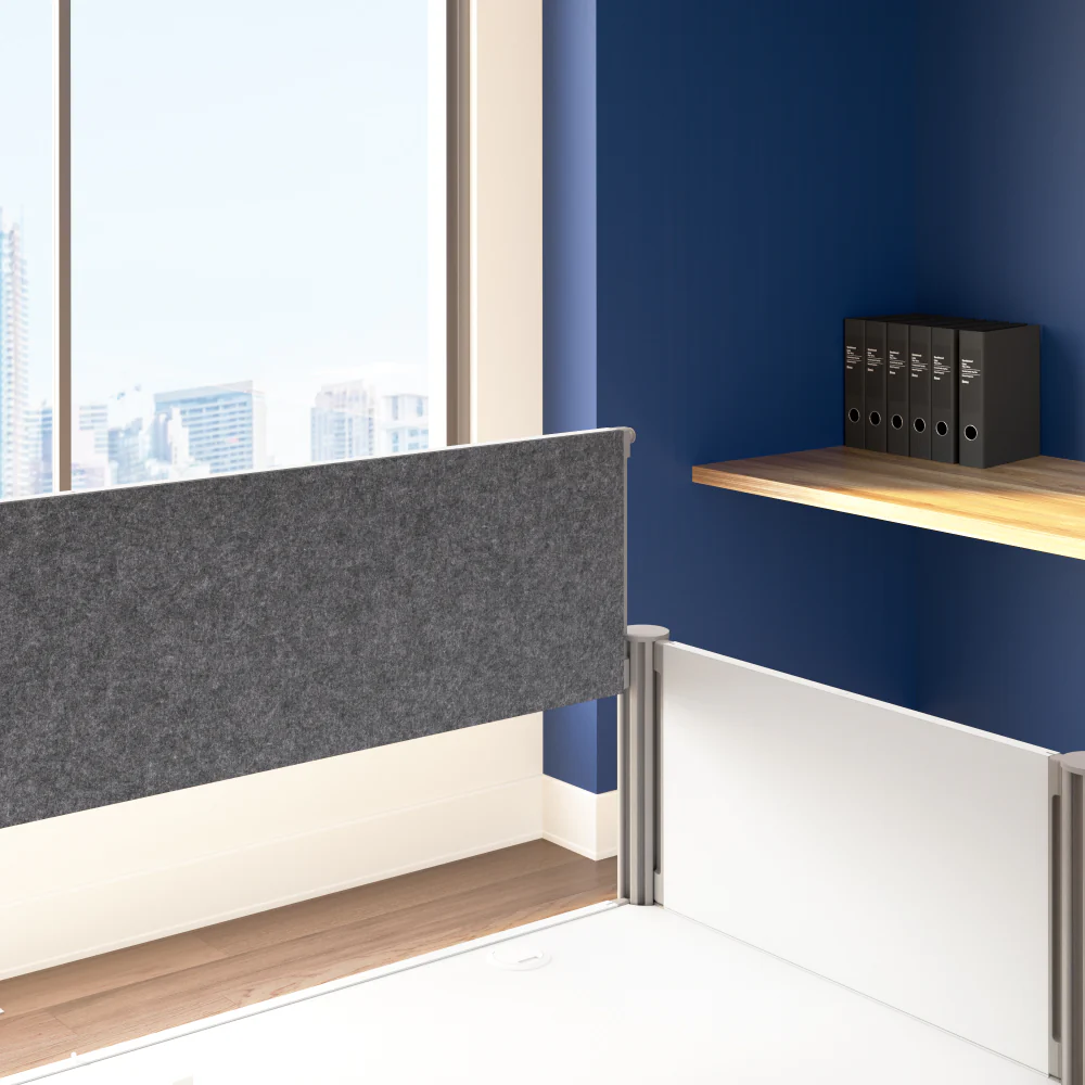 ProBiz 6 Person Office Cubicle Desk with Low Privacy Panels and Tackboard - Image 4