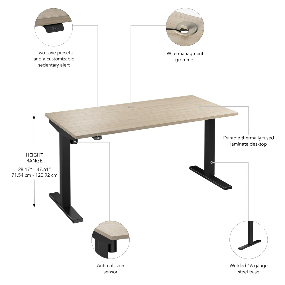 Move 40 Series 60W x 30D Electric Height Adjustable Standing Desk - Image 12