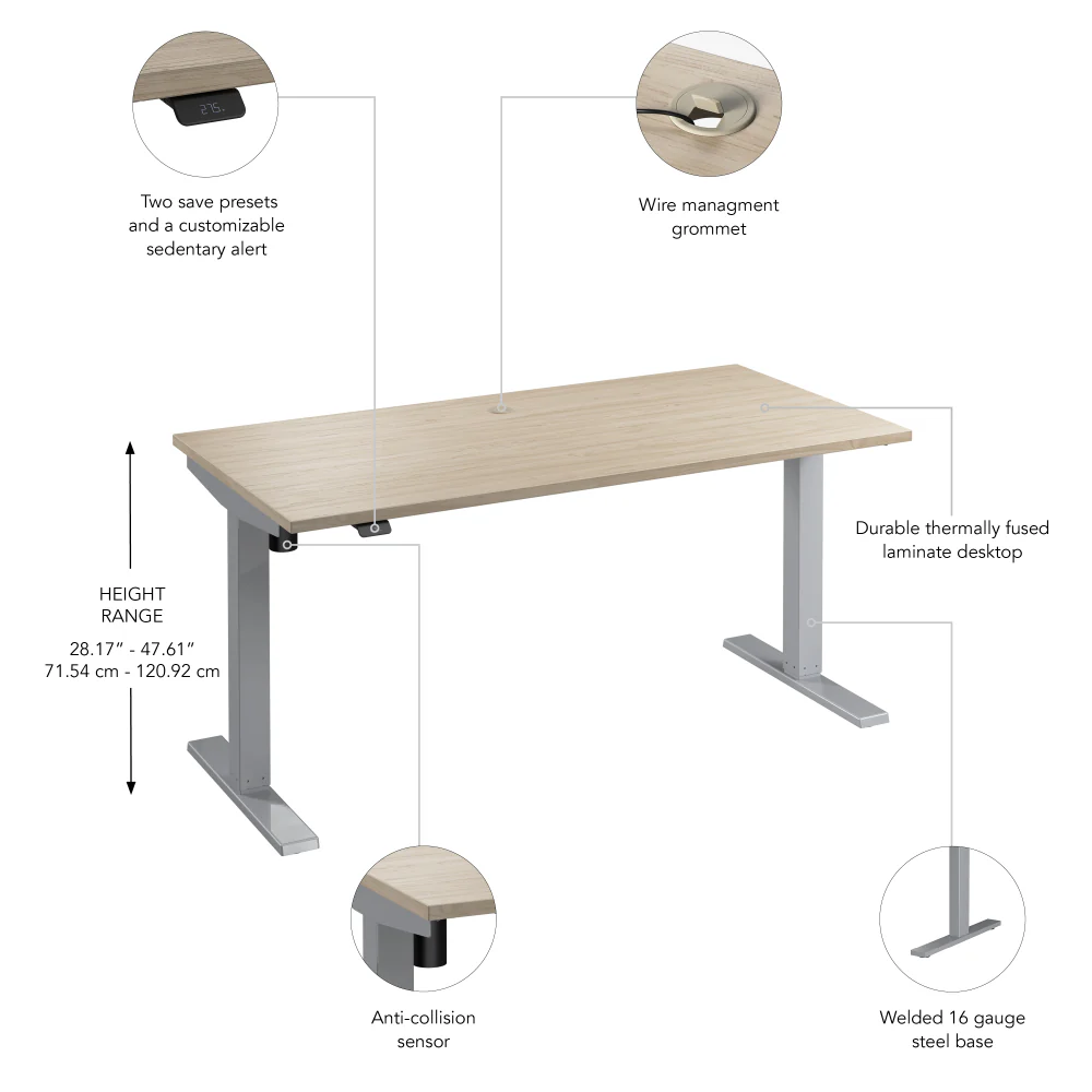 Move 40 Series 60W x 30D Electric Height Adjustable Standing Desk - Image 6