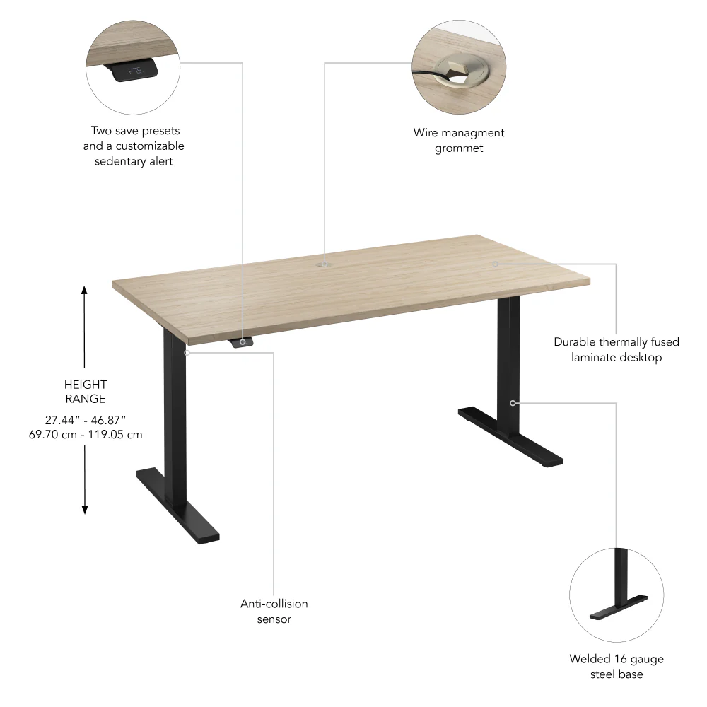 Move 60 Series 60W x 30D Electric Height Adjustable Standing Desk - Image 12