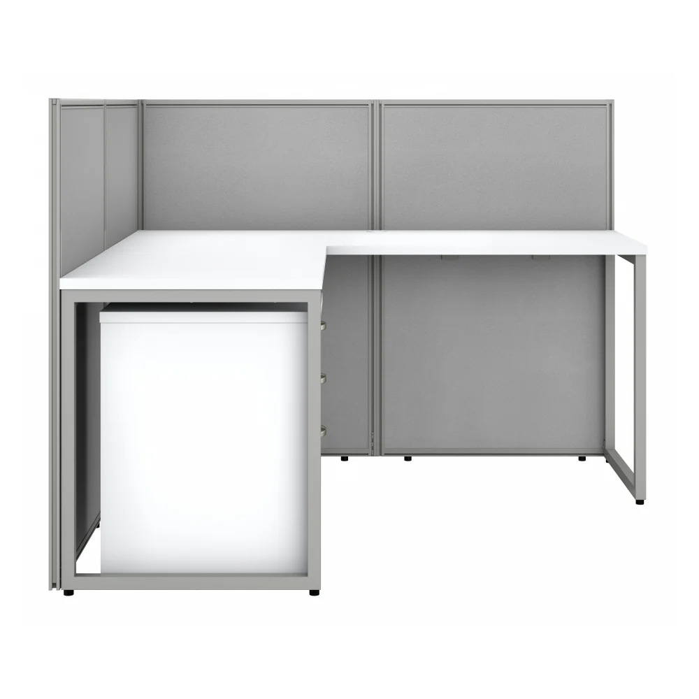 Easy Office 60-inch 2 Person L Shaped Cubicle Desk with Drawers and Low Panels - Image 10