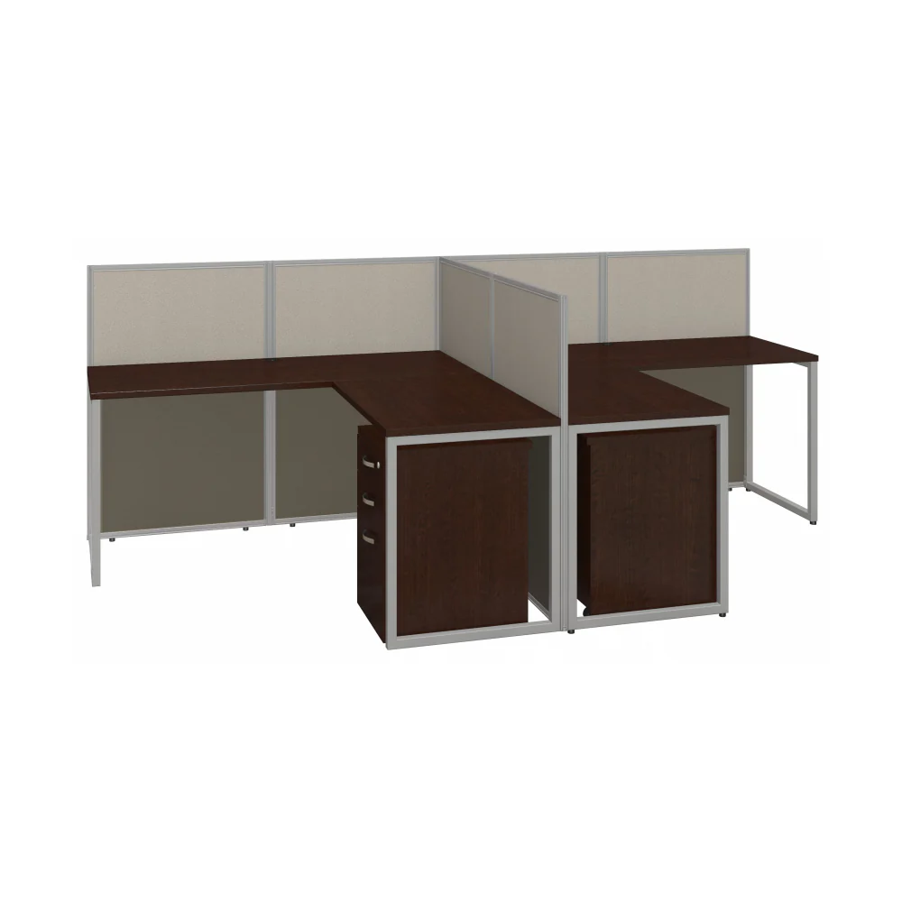 Easy Office 60-inch 2 Person L Shaped Cubicle Desk with Drawers and Low Panels - Image 15