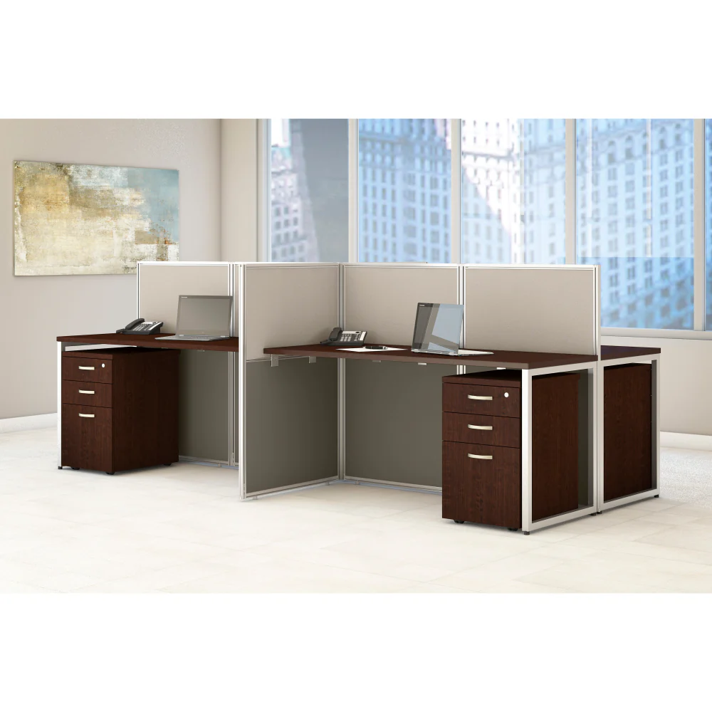 Easy Office 60-inch 2 Person L Shaped Cubicle Desk with Drawers and Low Panels - Image 17