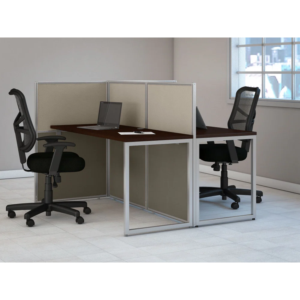 Easy Office 60W 2 Person Cubicle Desk Workstation with 45H Panels - Image 14