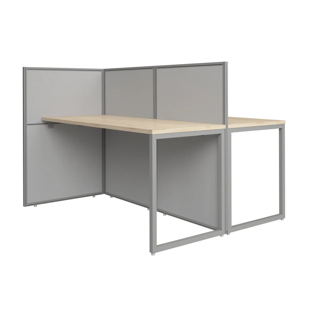 Easy Office 60W 2 Person Cubicle Desk Workstation with 45H Panels - Image 6