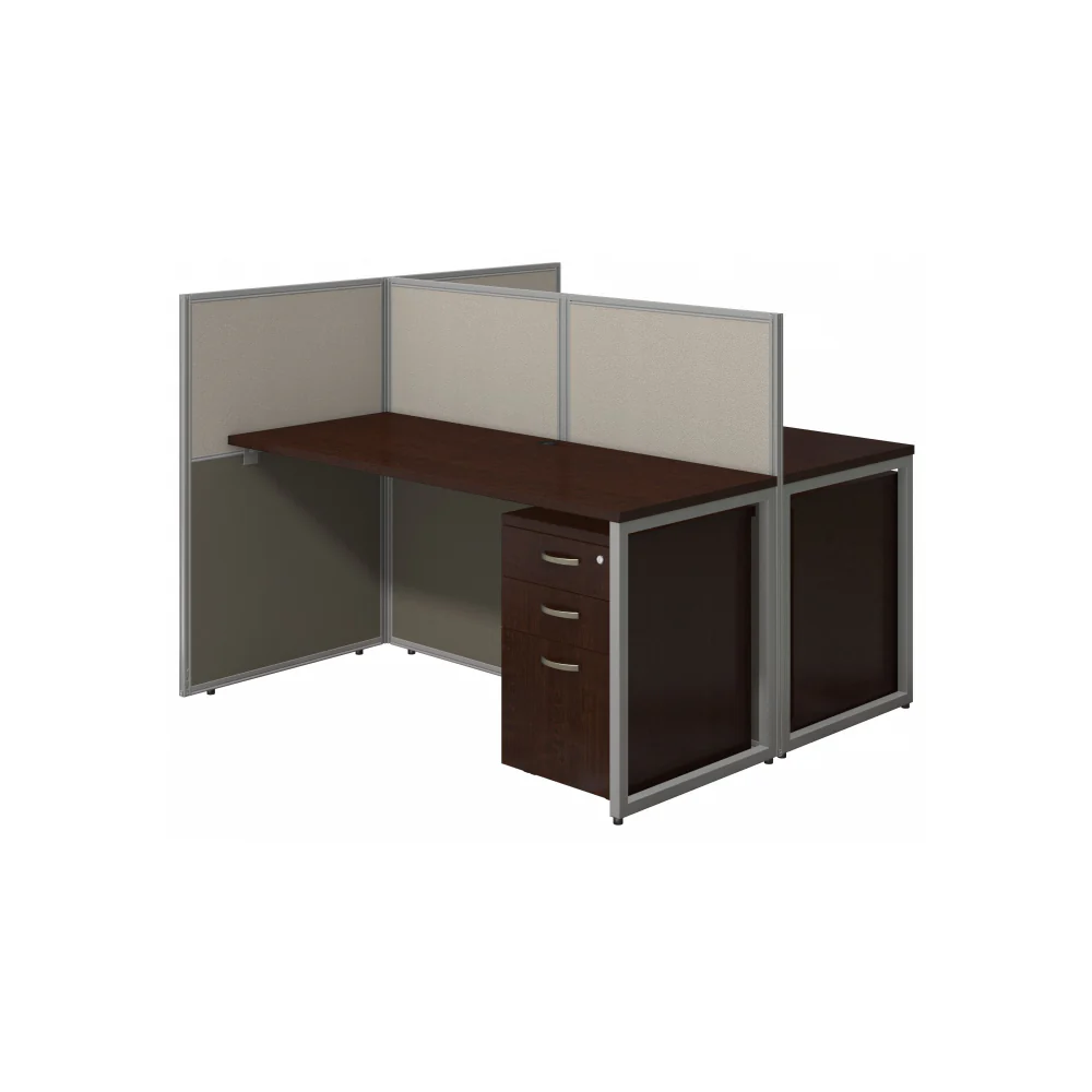 Easy Office 60W 2 Person Cubicle Desk with File Cabinets and 45H Panels - Image 8