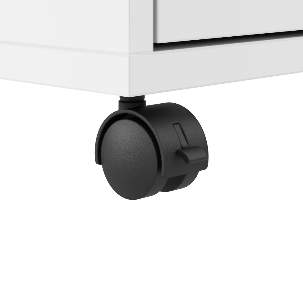 Hustle 2 Person Computer Desk with Mobile File Cabinets, Power Grommets, and Privacy Screen - Image 17