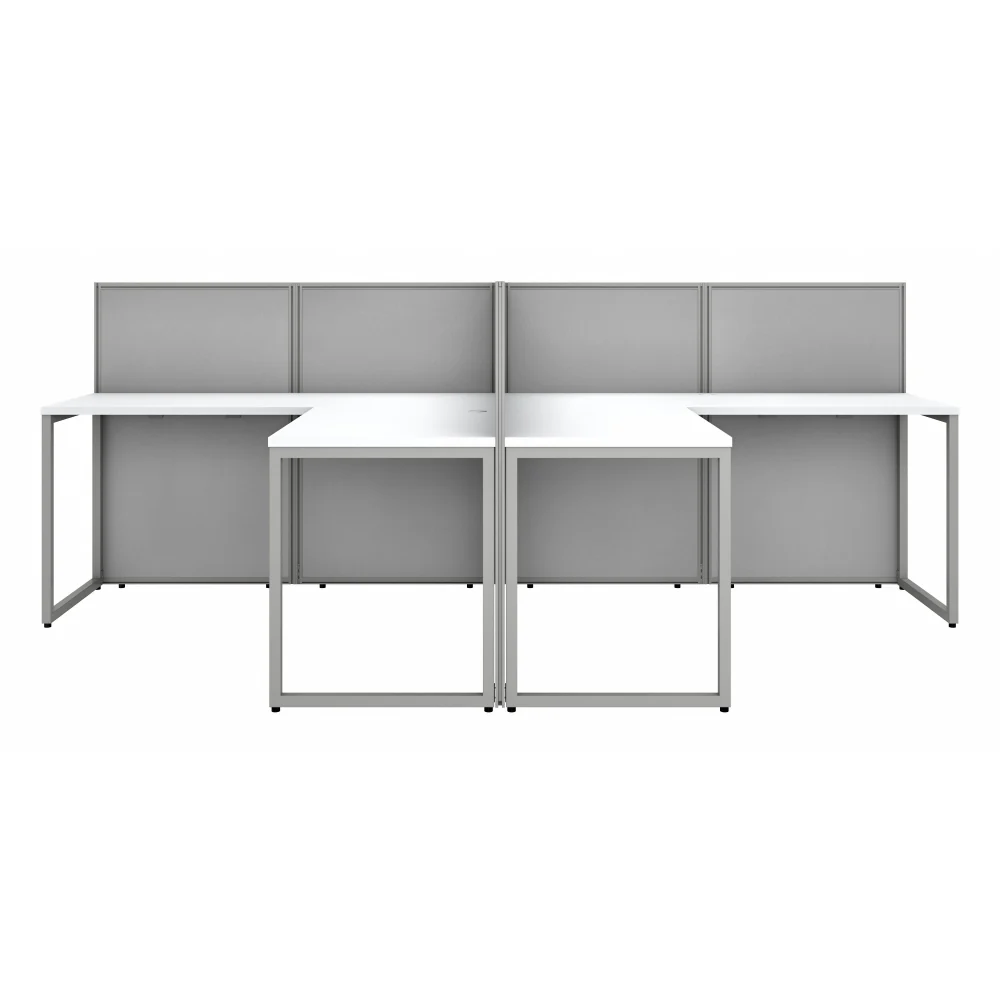 Easy Office 60W 4 Person L Shaped Cubicle Desk Workstation with 45H Panels - Image 13
