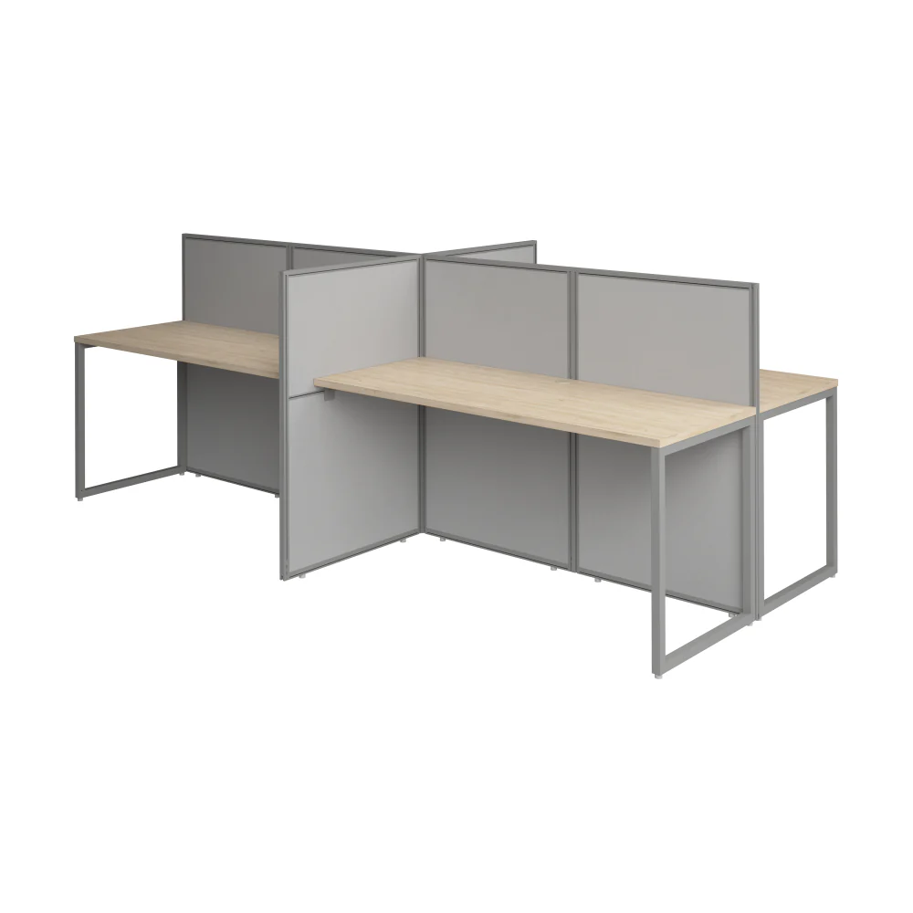 Easy Office 60W 4 Person Cubicle Desk Workstation with 45H Panels - Image 11