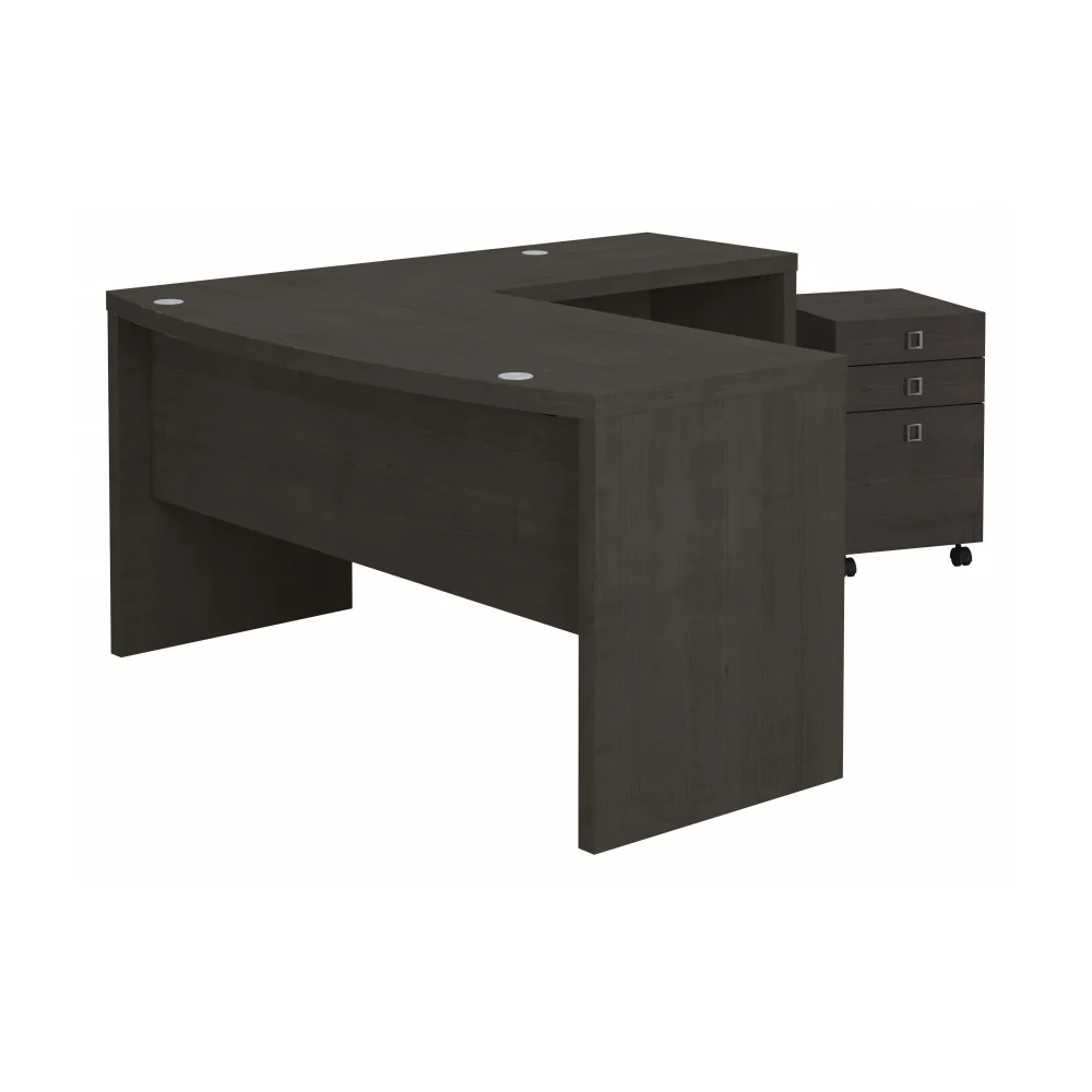 Echo L Shaped Bow Front Desk with Mobile File Cabinet - Image 21