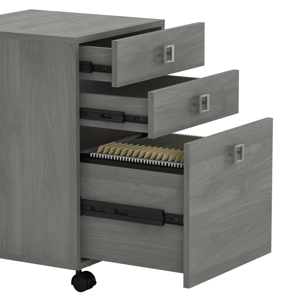 Echo Bow Front Desk and Credenza with Mobile File Cabinet - Image 17