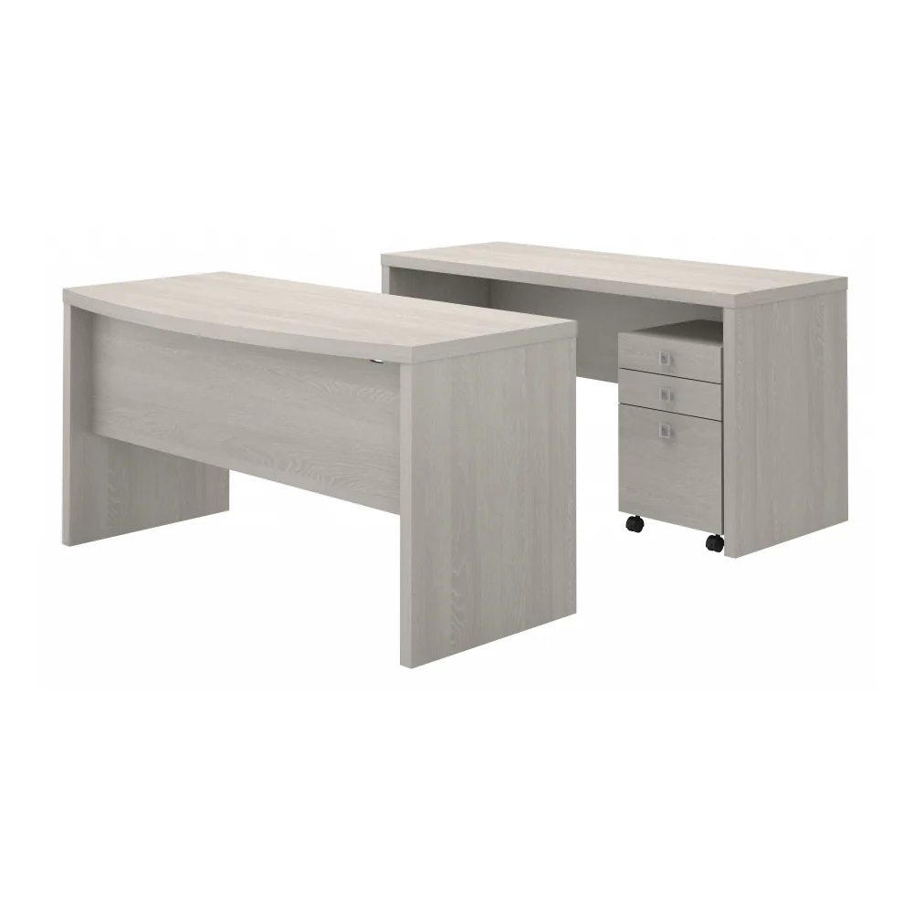 Echo Bow Front Desk and Credenza with Mobile File Cabinet - Image 28