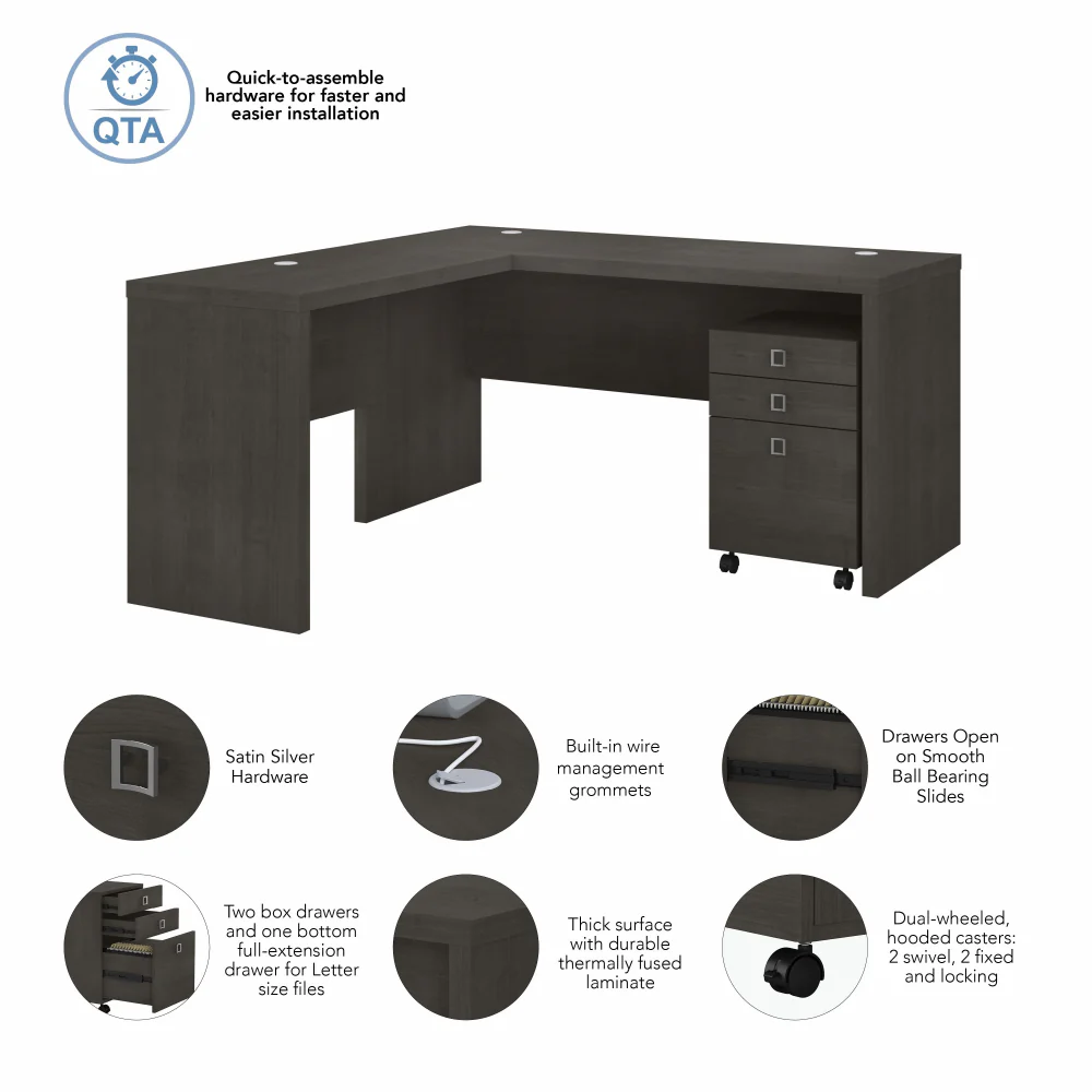 Echo L Shaped Desk with Mobile File Cabinet - Image 33