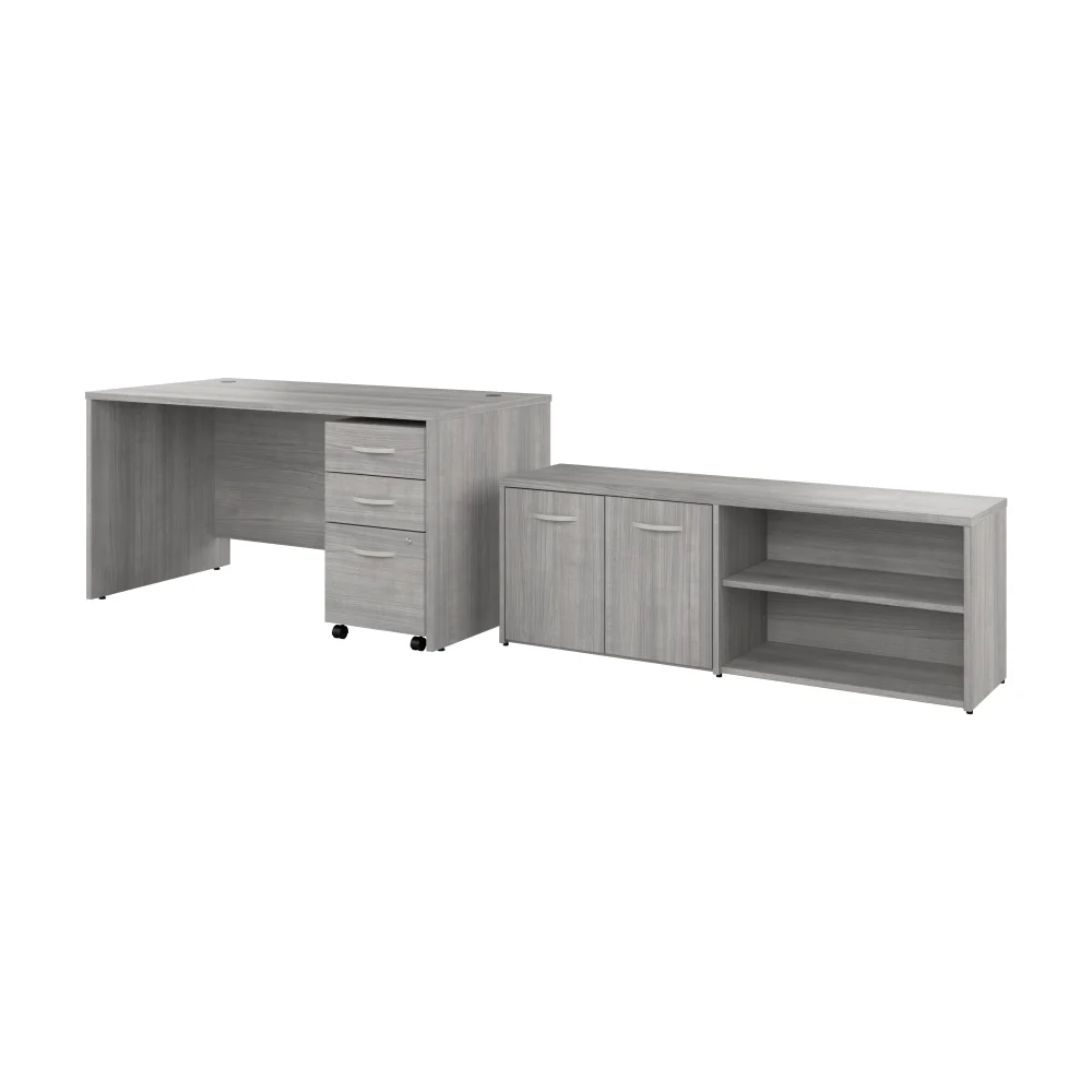 Studio C 60W x 30D Office Desk with Storage Return and Mobile File Cabinet - Image 8