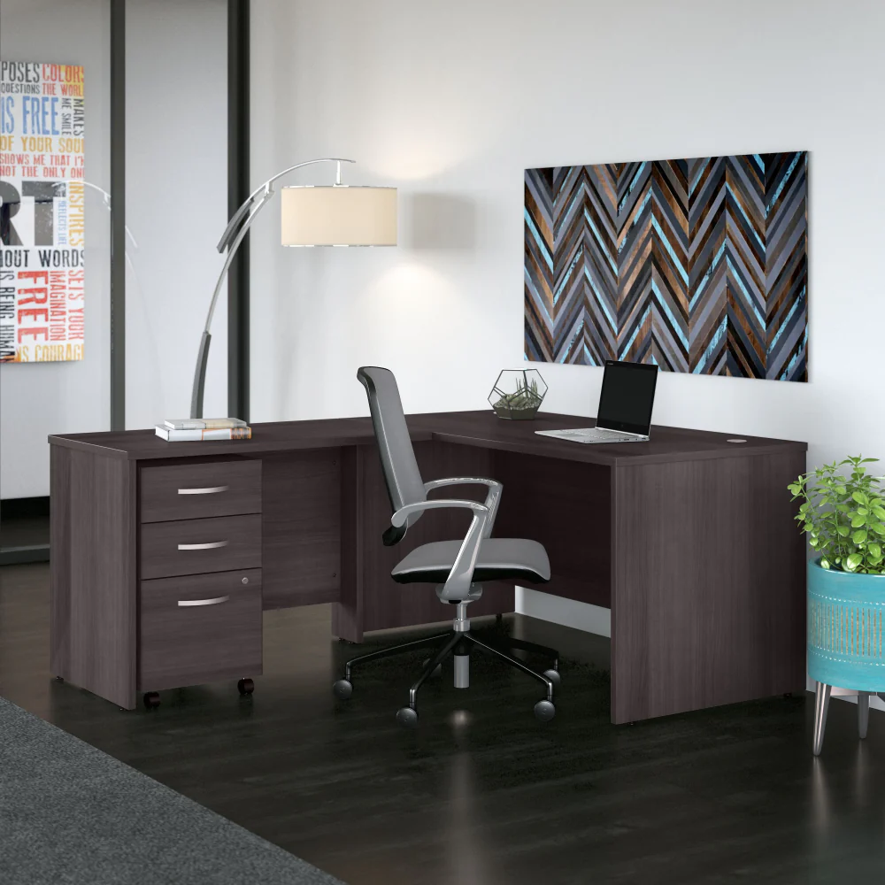 Studio C 60W x 30D L Shaped Desk with Mobile File Cabinet and 42W Return - Image 14