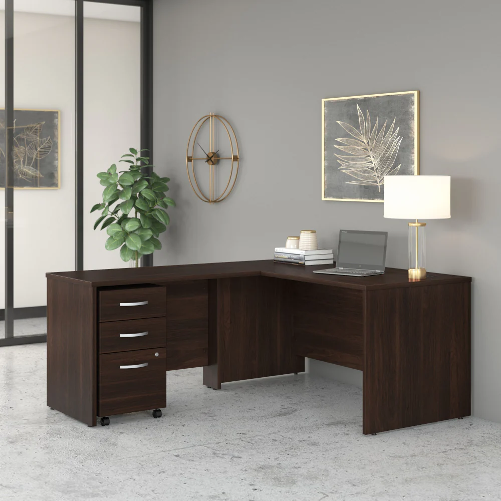 Studio C 60W x 30D L Shaped Desk with Mobile File Cabinet and 42W Return - Image 2