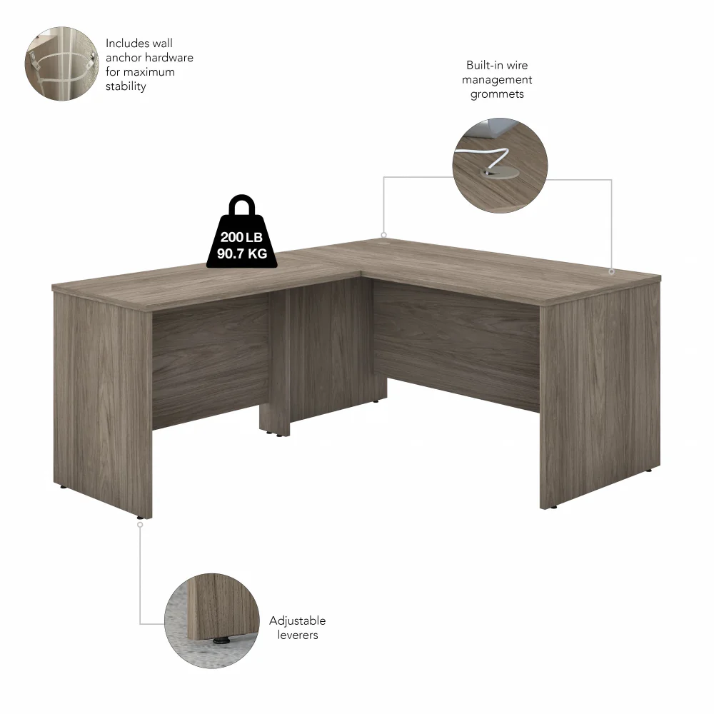 Studio C 60W x 30D L Shaped Desk with Mobile File Cabinet and 42W Return - Image 24
