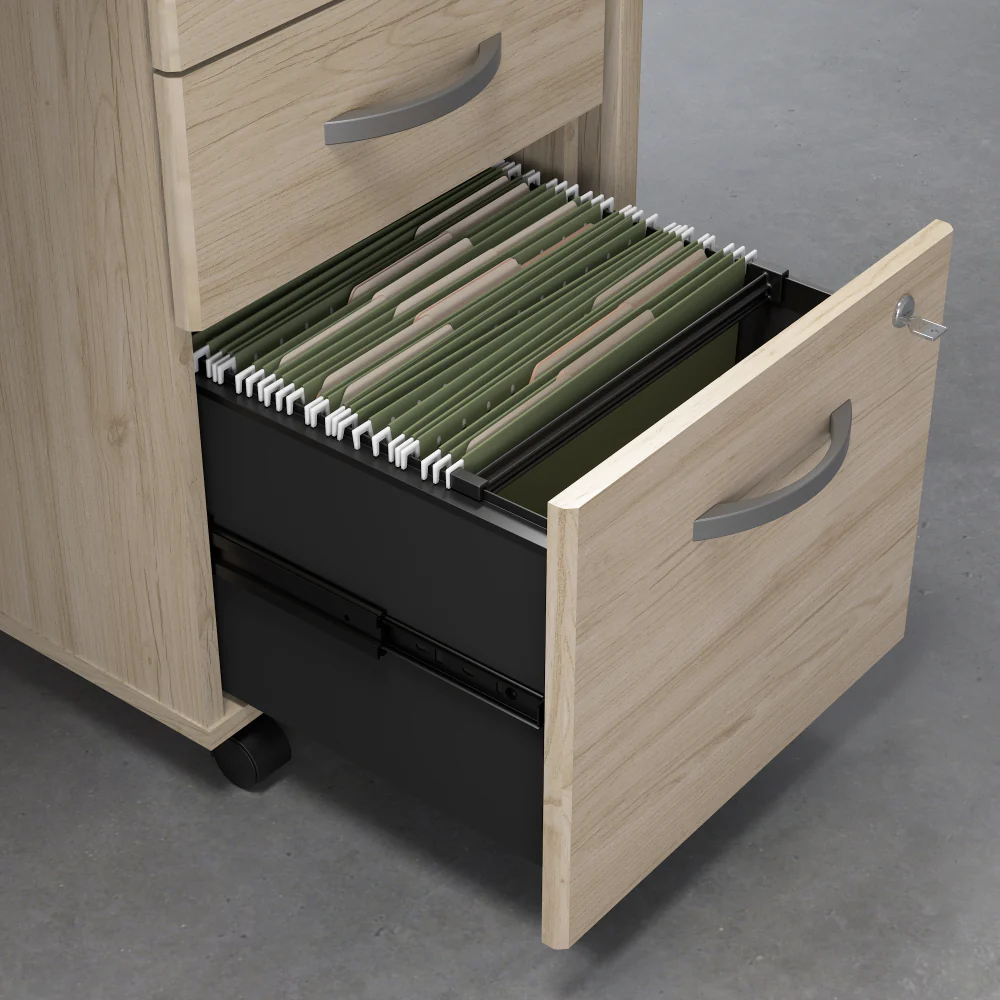 Studio C 60W x 30D L Shaped Desk with Mobile File Cabinet and 42W Return - Image 29