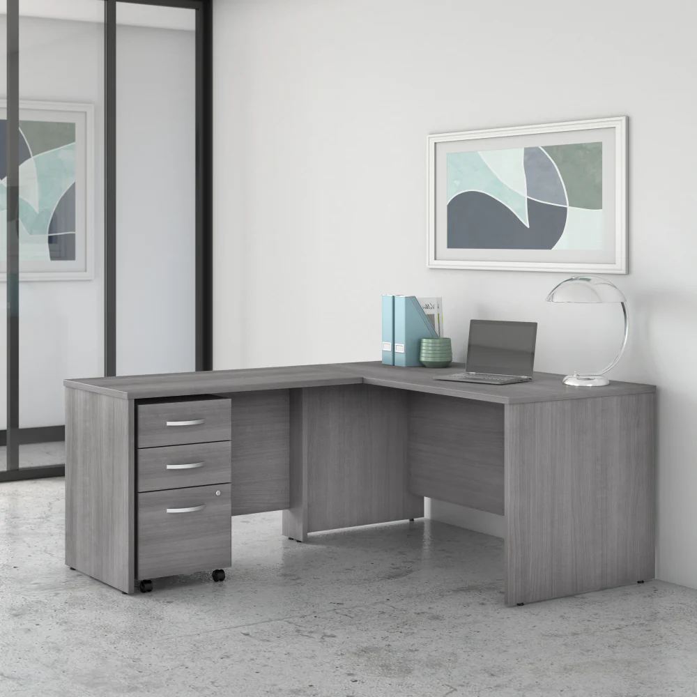 Studio C 60W x 30D L Shaped Desk with Mobile File Cabinet and 42W Return - Image 31