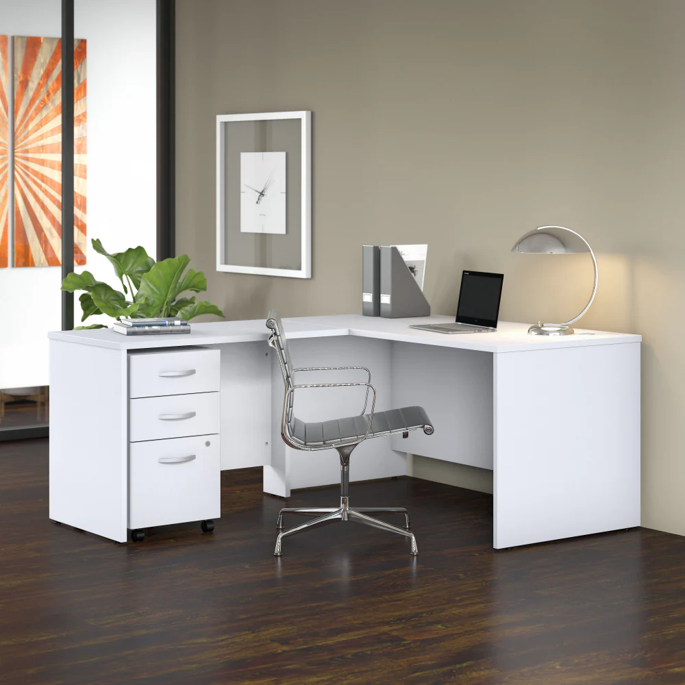 Studio C 60W x 30D L Shaped Desk with Mobile File Cabinet and 42W Return - Image 9