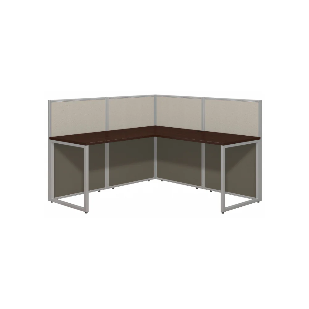 Easy Office 60W L Shaped Cubicle Desk Workstation with 45H Panels