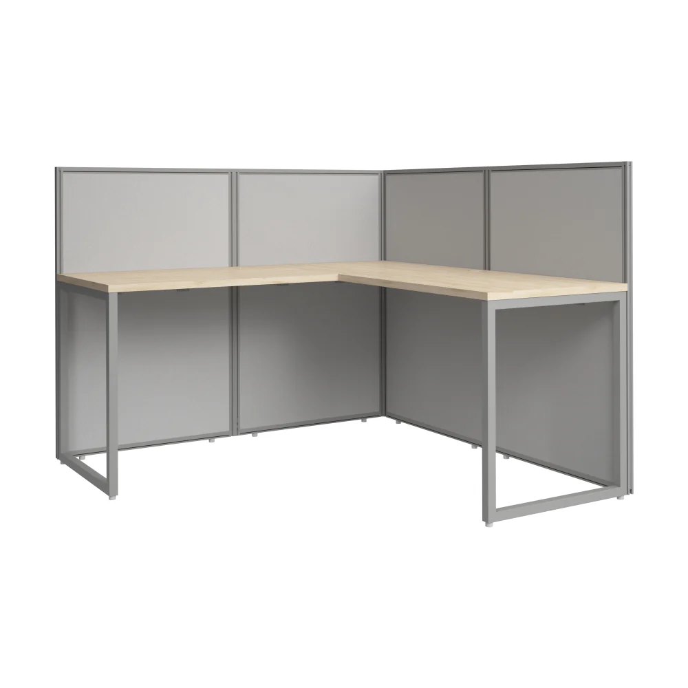 Easy Office 60W L Shaped Cubicle Desk Workstation with 45H Panels - Image 10