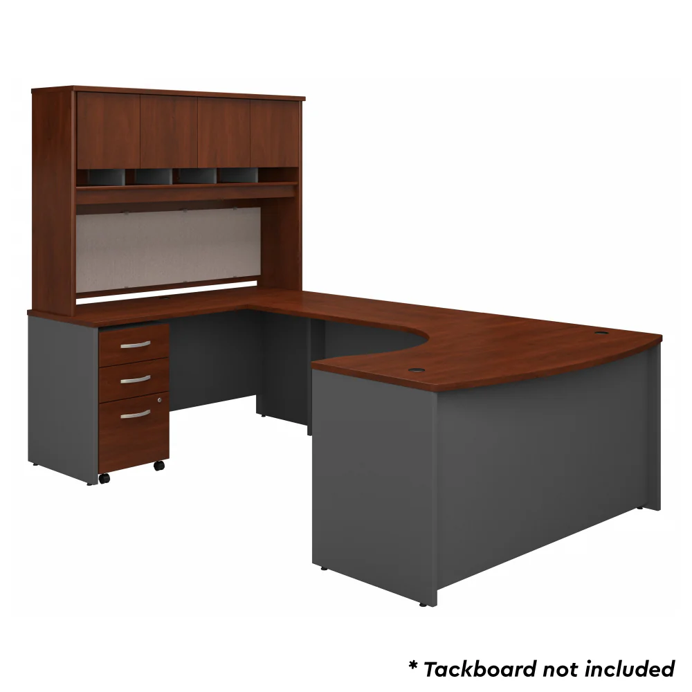 Series C 60W Left Handed Bow Front U Shaped Desk with Hutch and Storage - Image 9