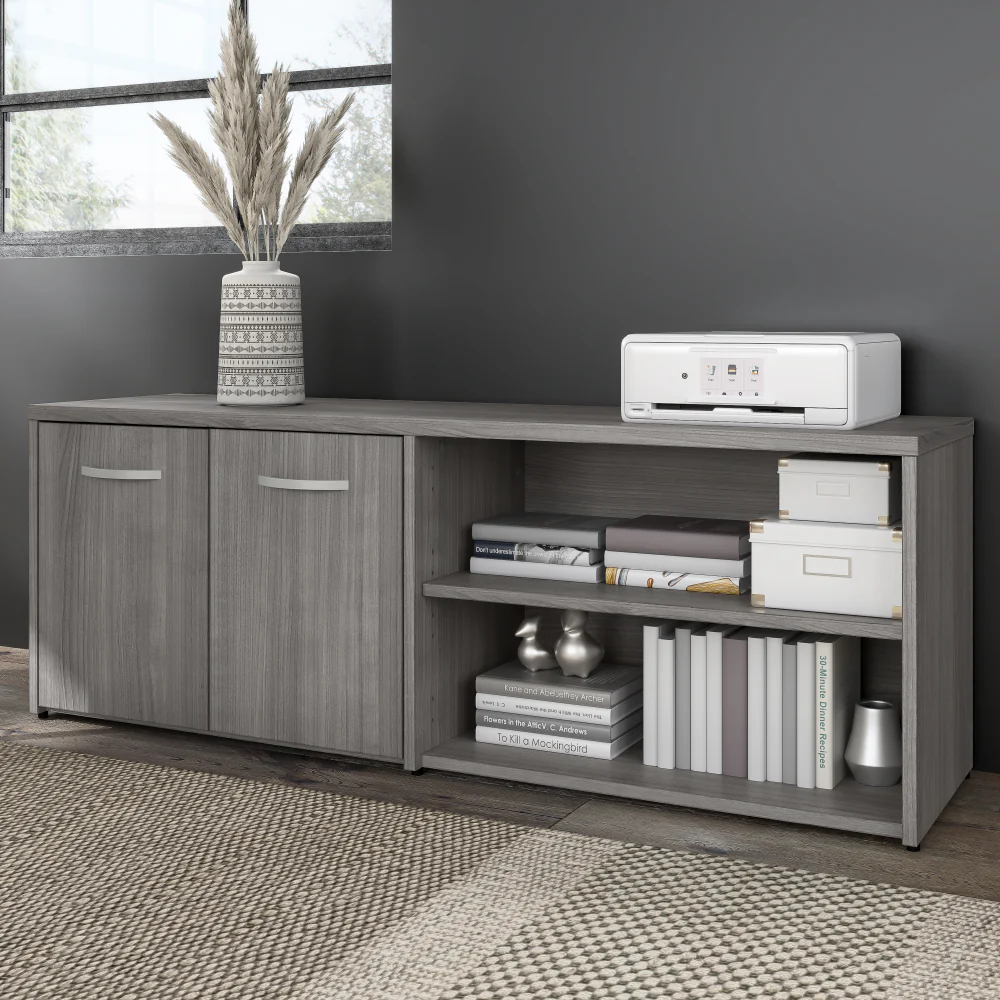 Hybrid Low Storage Cabinet with Doors and Shelves - Image 10