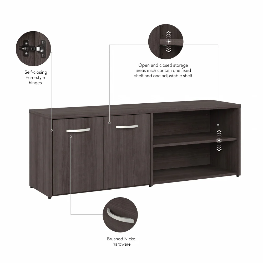 Hybrid Low Storage Cabinet with Doors and Shelves - Image 32