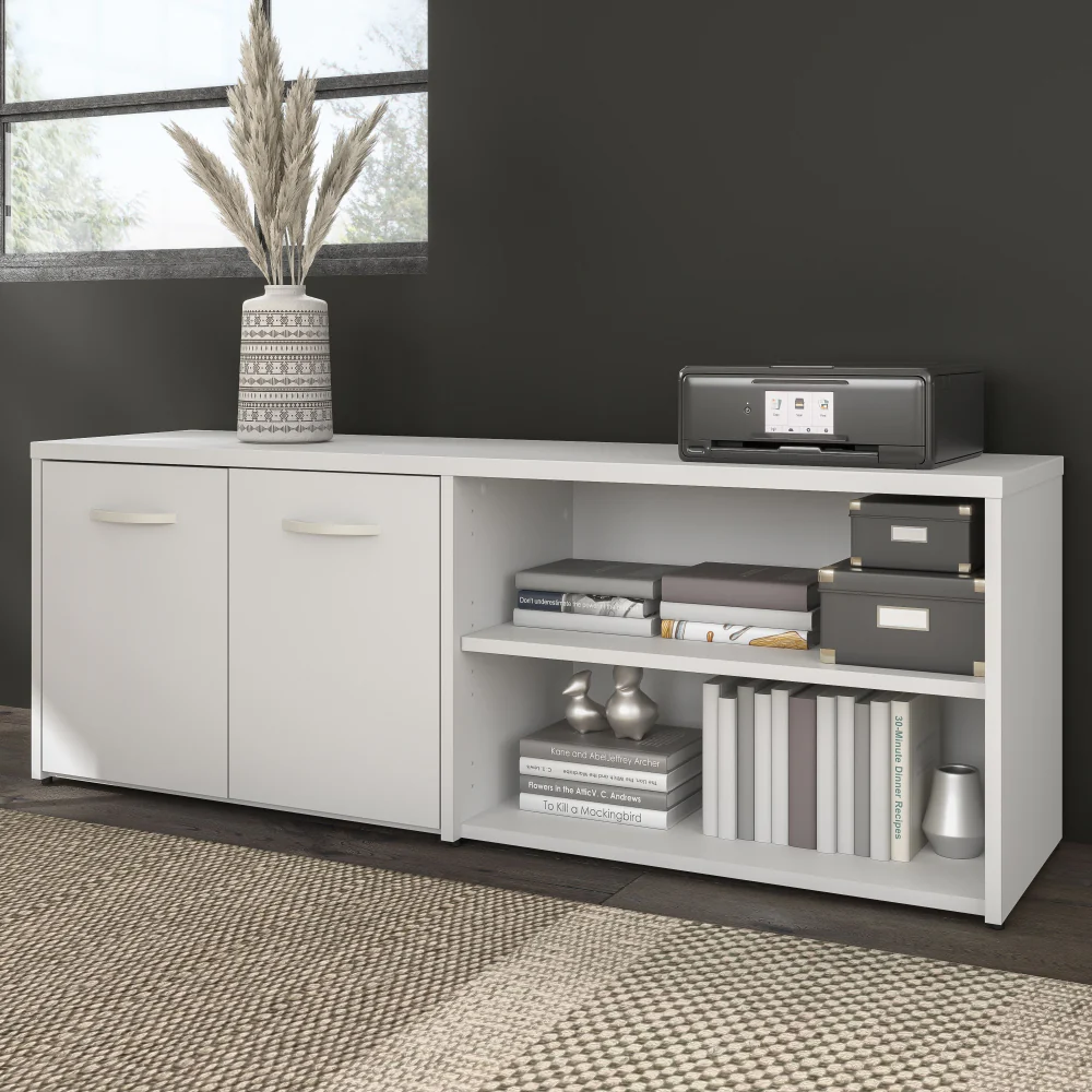 Hybrid Low Storage Cabinet with Doors and Shelves - Image 34
