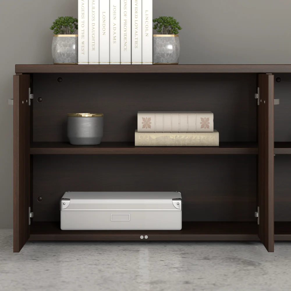 Hybrid Low Storage Cabinet with Doors and Shelves - Image 5