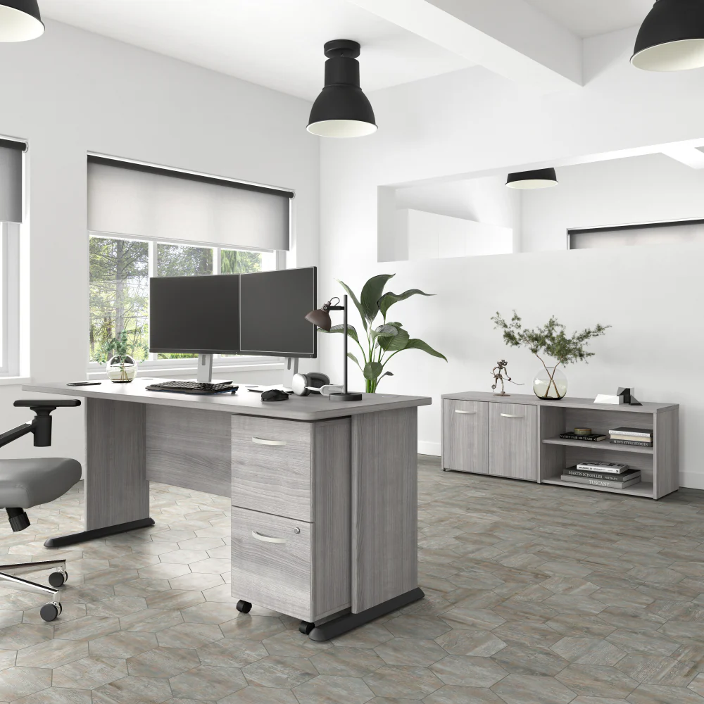 Studio A Low Storage Cabinet with Doors and Shelves - Image 4