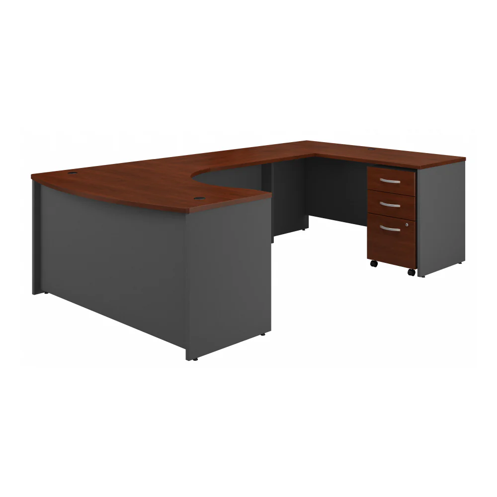 Series C 60W Right Handed Bow Front U Shaped Desk with Mobile File Cabinet - Image 6