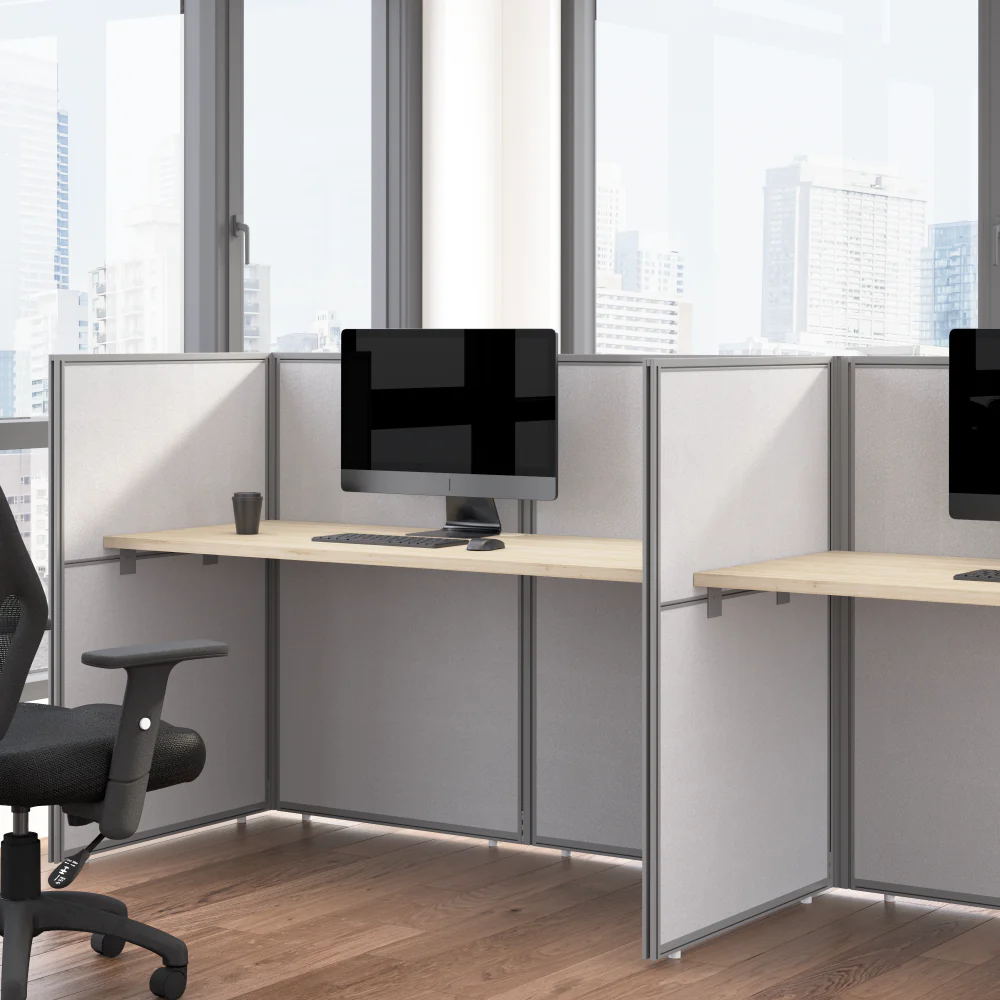 Easy Office 60W Cubicle Desk Workstation with 45H Closed Panels - Image 11