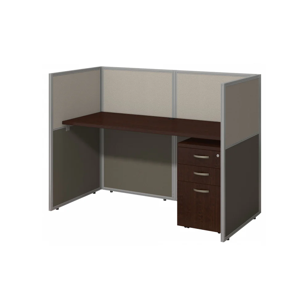 Easy Office 60W Cubicle Desk with File Cabinet and 45H Closed Panels Workstation - Image 15