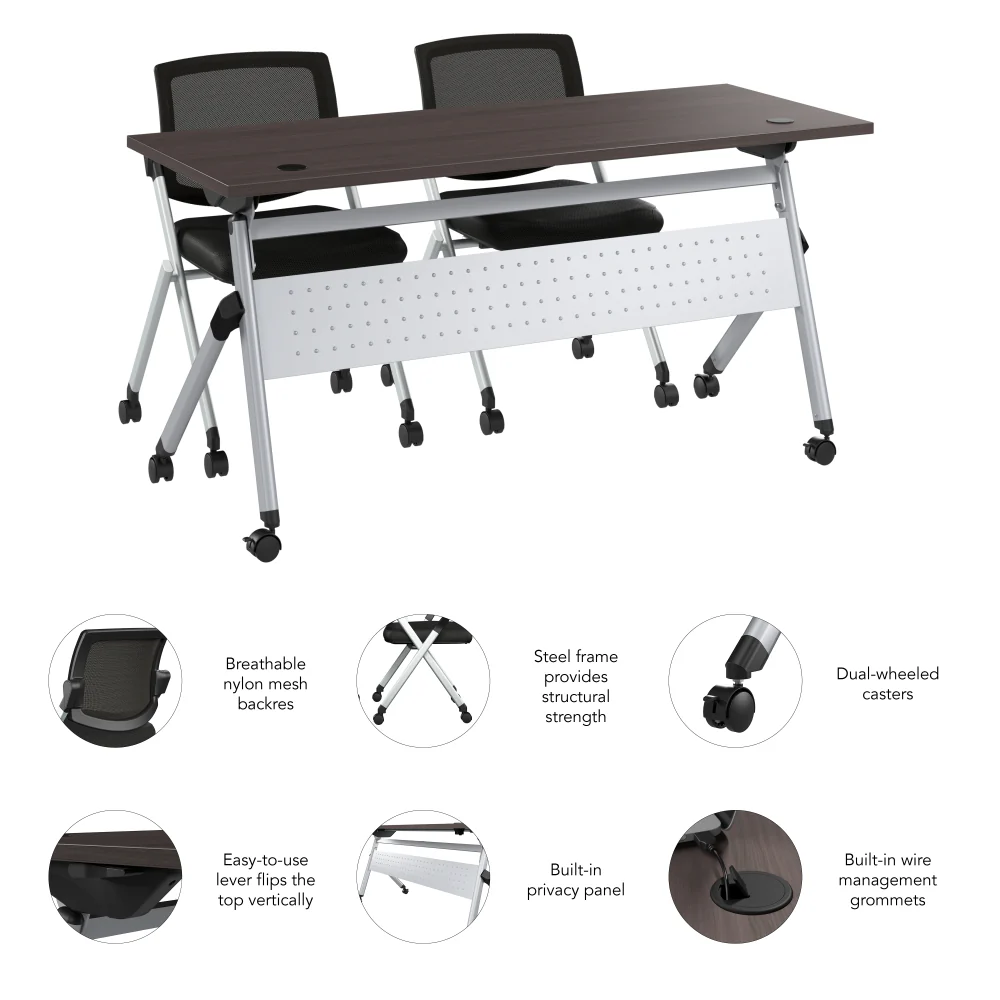 Envision 60W Folding Training Table and 2 Folding Chairs - Image 12