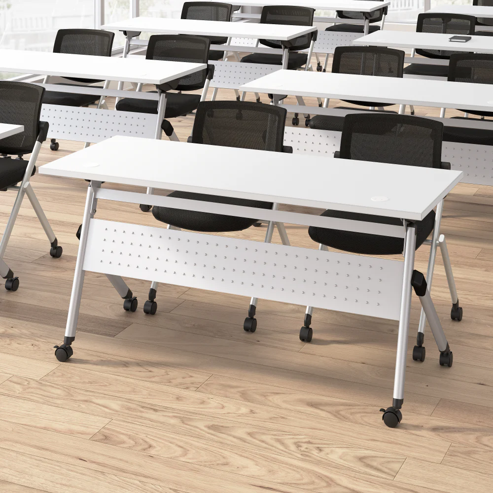 Envision 60W Folding Training Table with Powered Grommets and 2 Chairs - Image 10