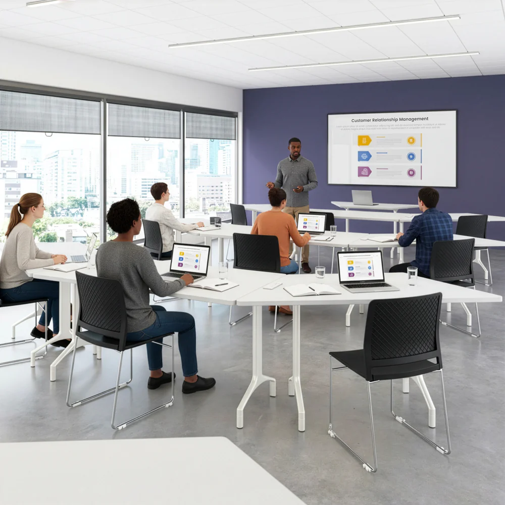 Synergy 60-inch Trapezoid Modular Office Conference Table - Image 10