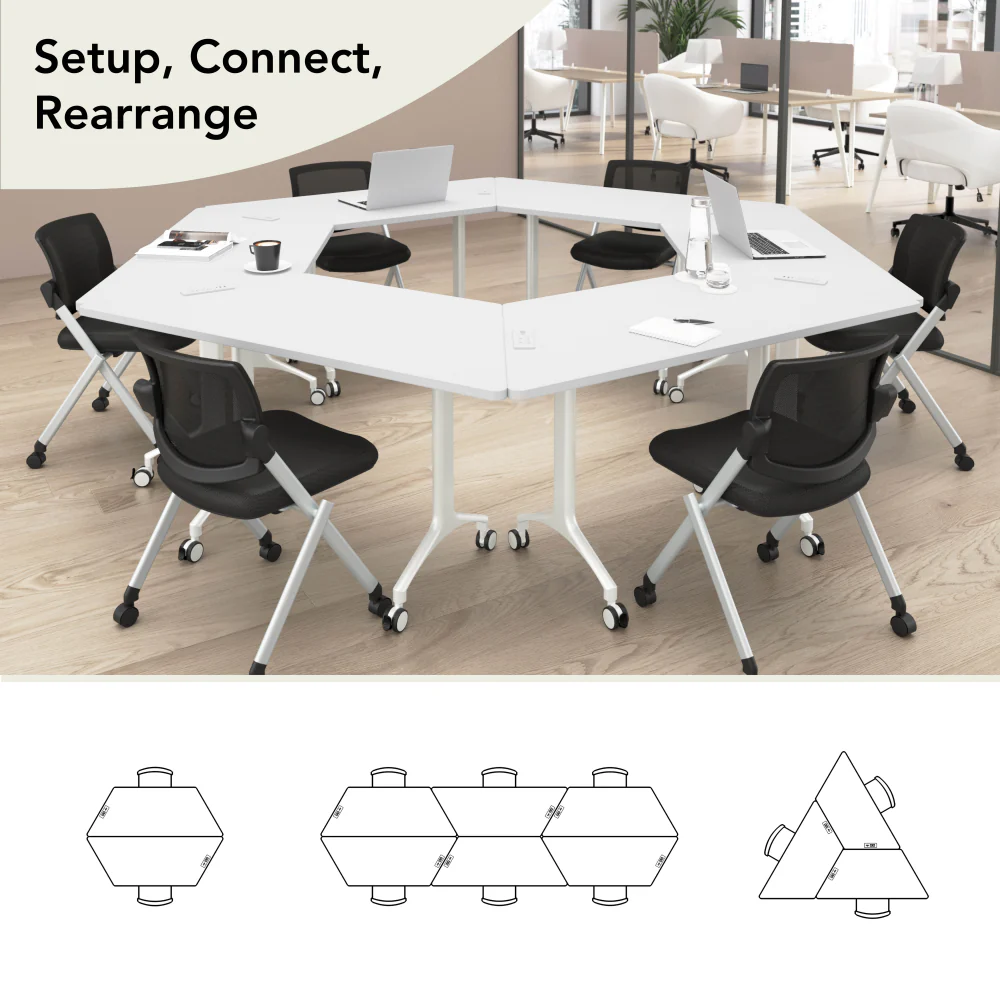 Synergy 60-inch Trapezoid Modular Office Conference Table - Image 11