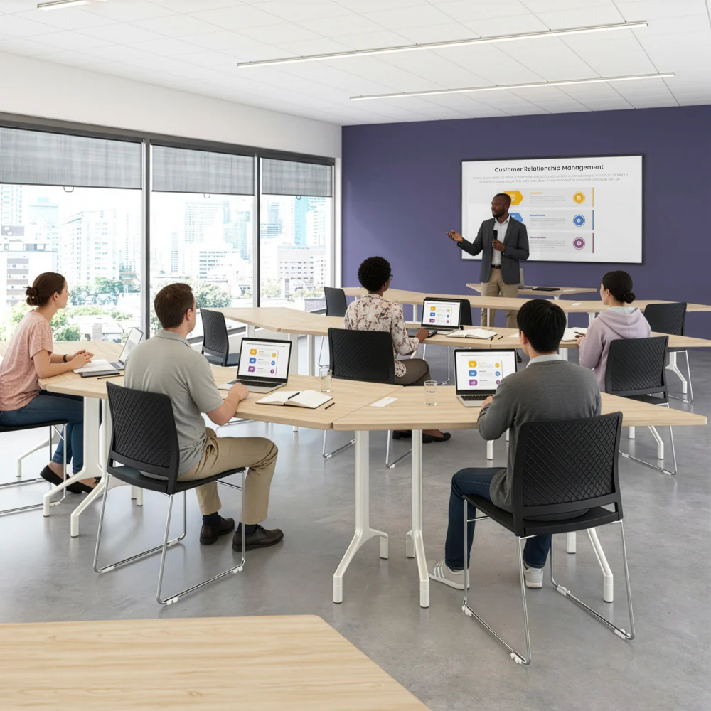 Synergy 60-inch Trapezoid Modular Office Conference Table - Image 17