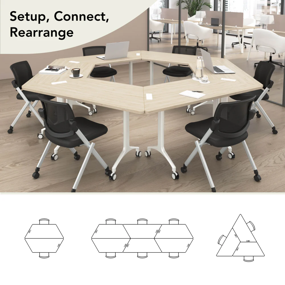 Synergy 60-inch Trapezoid Modular Office Conference Table - Image 18