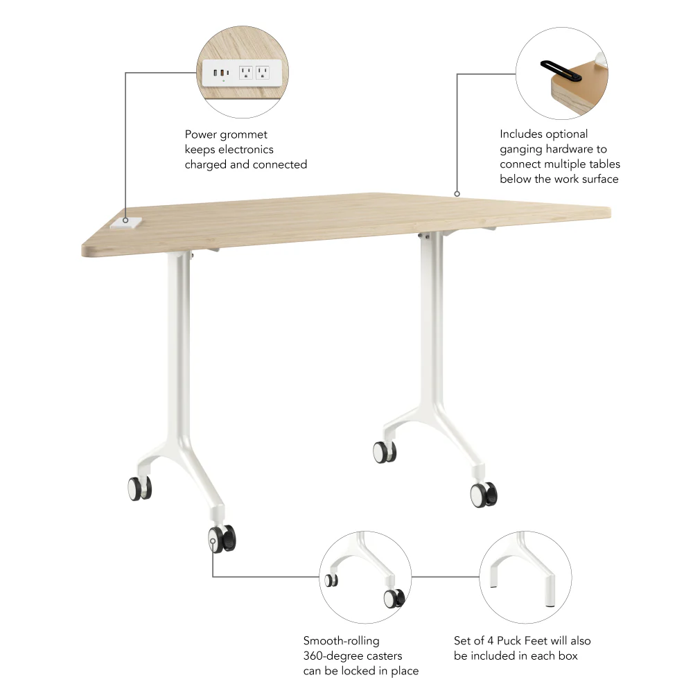 Synergy 60-inch Trapezoid Modular Office Conference Table - Image 21