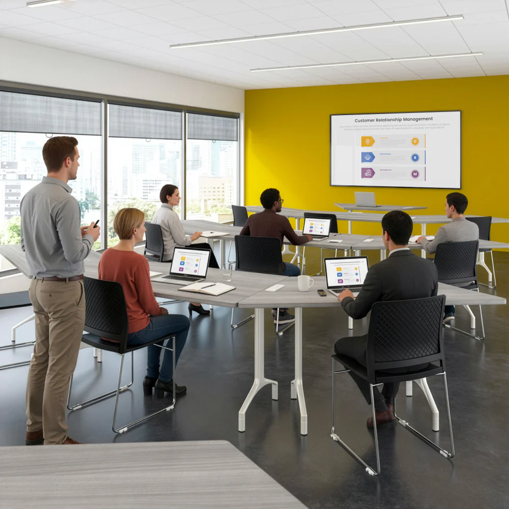 Synergy 60-inch Trapezoid Modular Office Conference Table - Image 3