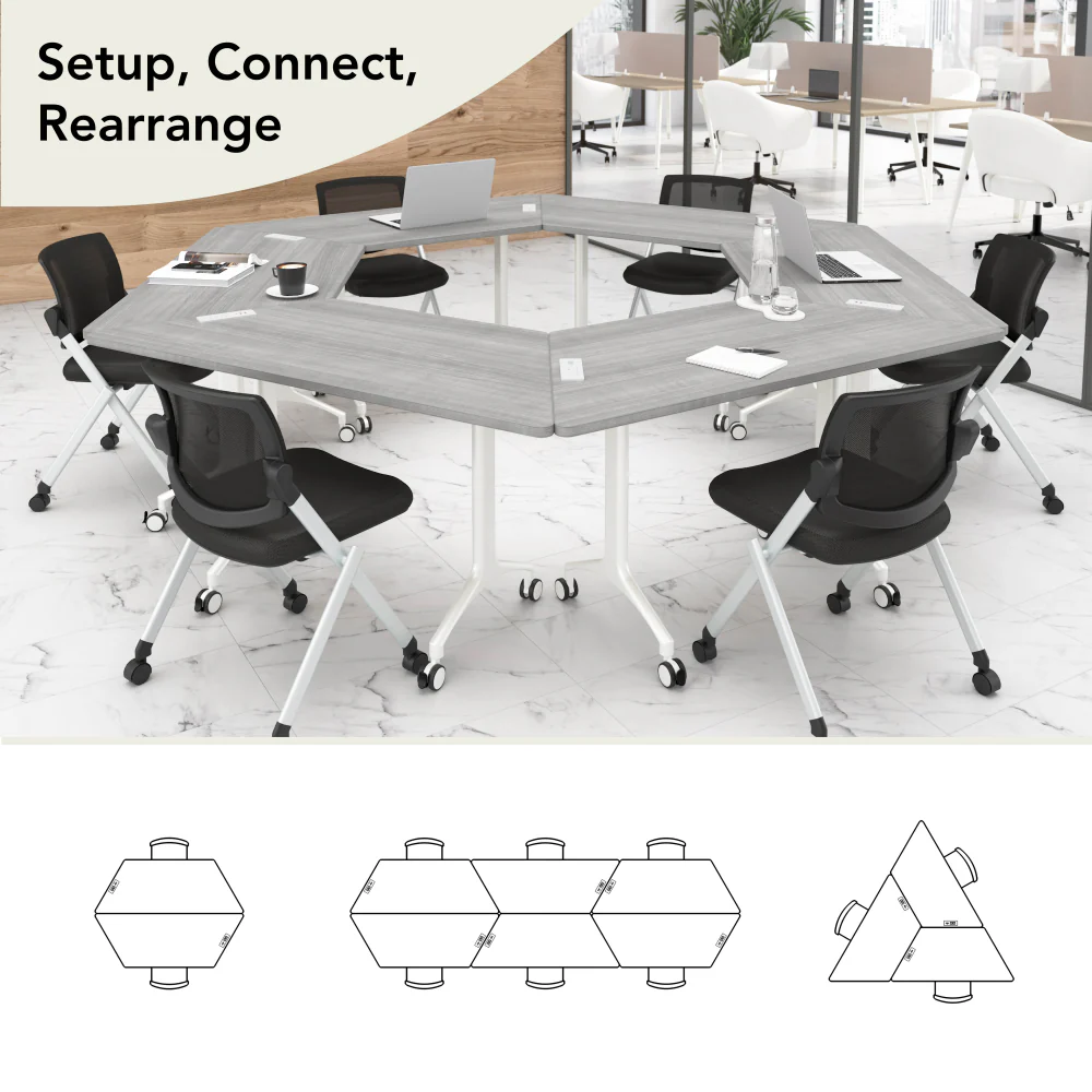 Synergy 60-inch Trapezoid Modular Office Conference Table - Image 4