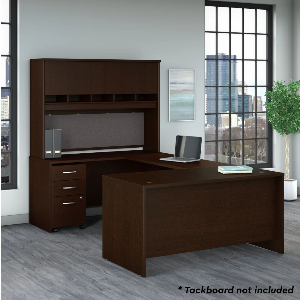 Series C 60W U Shaped Desk with Hutch and Mobile File Cabinet - Image 8