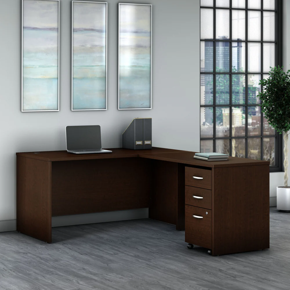 Series C 60W L Shaped Desk with 3 Drawer Mobile File Cabinet - Image 7