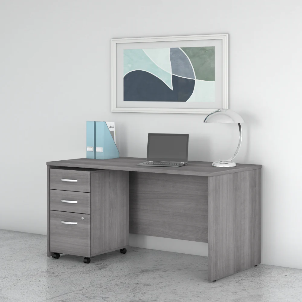 Studio C 60W x 30D Office Desk with Mobile File Cabinet - Image 2