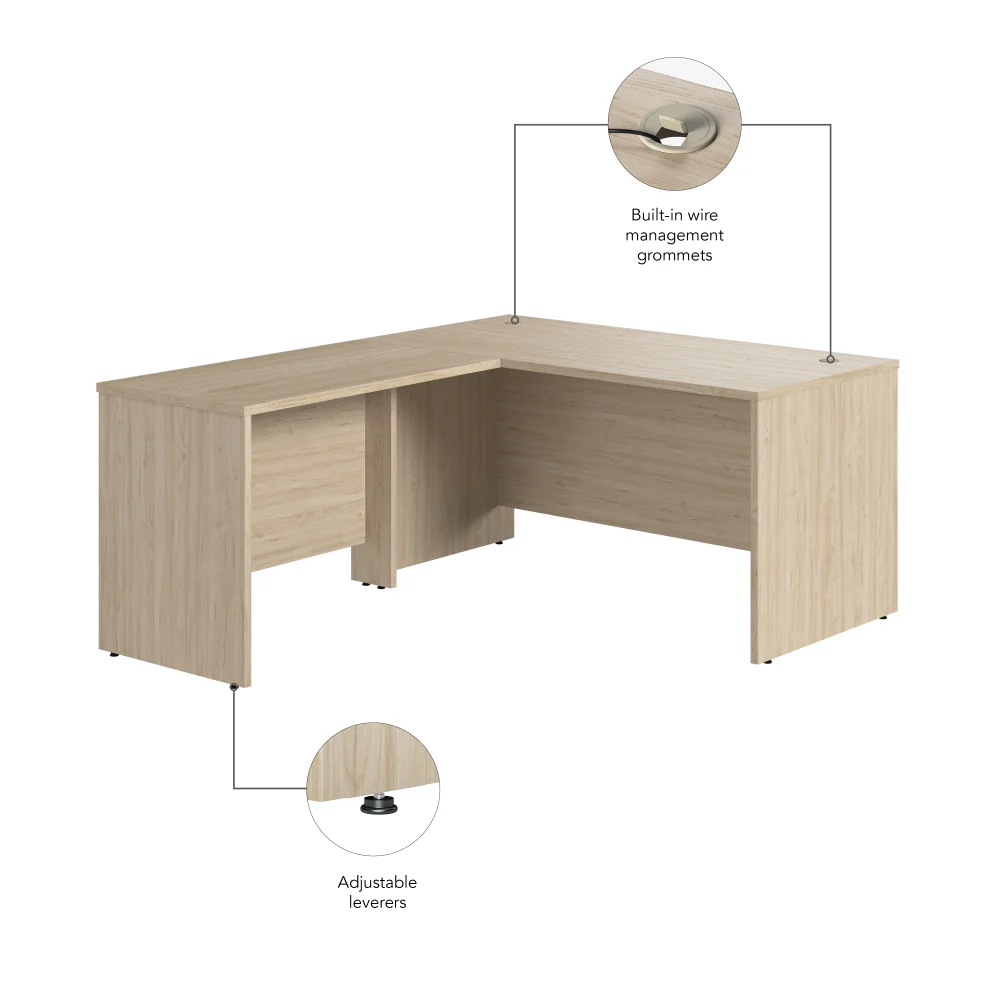 Studio C 60W x 30D L Shaped Desk with 42W Return - Image 7