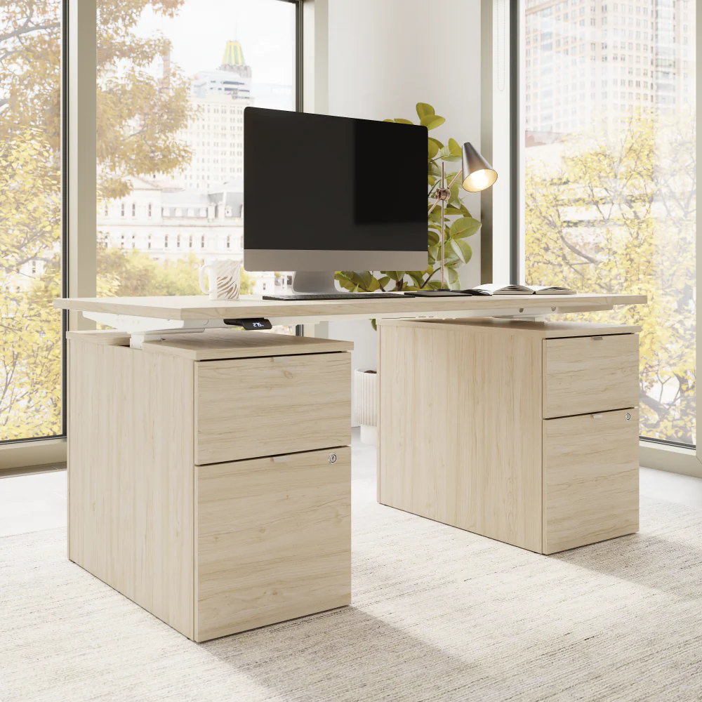 Stratus 60W x 30D Electric Height Adjustable Standing Desk with Drawers - Image 17